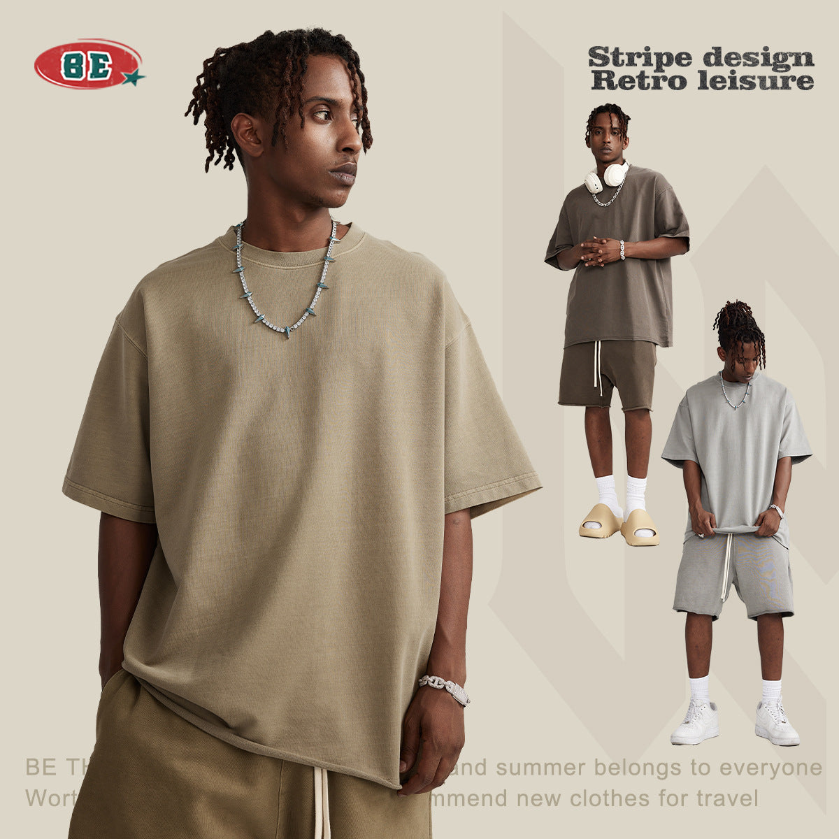 BE men's clothing |(🔥Hot Sale NOW- SAVE 50% OFF) 2023 spring and summer washed loose edge oversize short sleeves