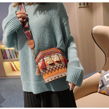 【50% off in the last 3 days of the promotion】2023 new diagonal one-shoulder all-match tassel bag