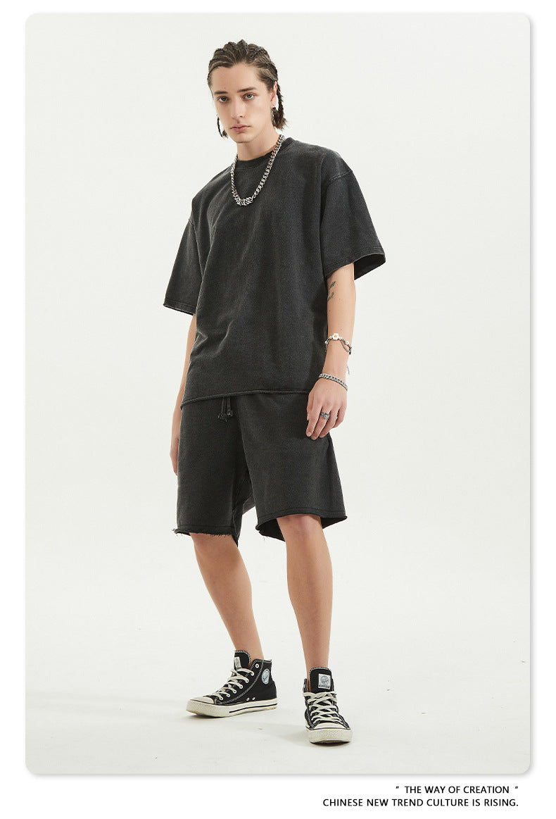 BE men's clothing |(🔥Hot Sale NOW- SAVE 50% OFF) 2023 spring and summer washed loose edge oversize short sleeves