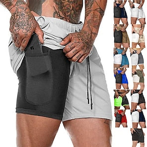 Men's 2-in-1 Pocket Drawstring Track Shorts