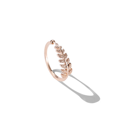 Small leaves personality open ring