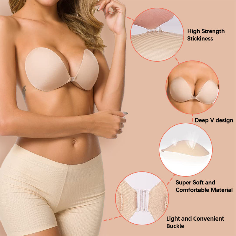 LauraCollection®Adhesive Bra Backless Strapless Reusable Sticky Invisible Push Up Bra For Women-BUY 1 GET 2