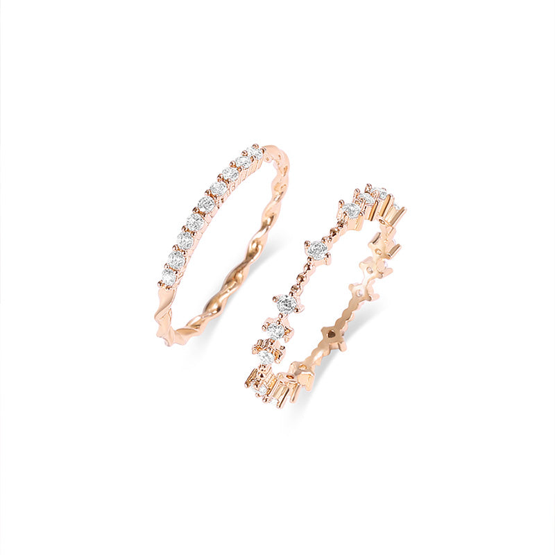 Niche design sense ring • two-piece set