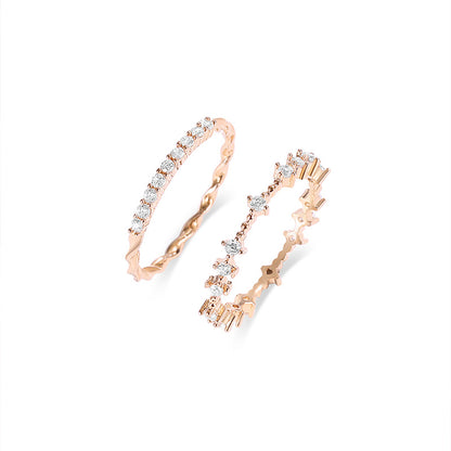 Niche design sense ring • two-piece set
