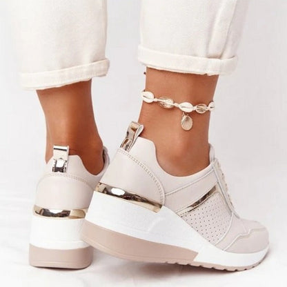 Women's Lace-Up Wedge Sports Vulcanized Casual Comfy Shoes