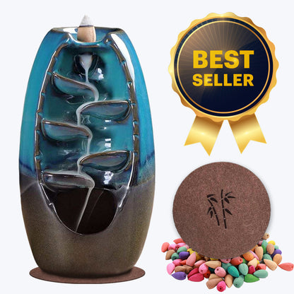 Incense Waterfall + FREE GIFT 80 reflux incense sticks + 30 long incense sticks + 1 bottom pad + 1 incense clip