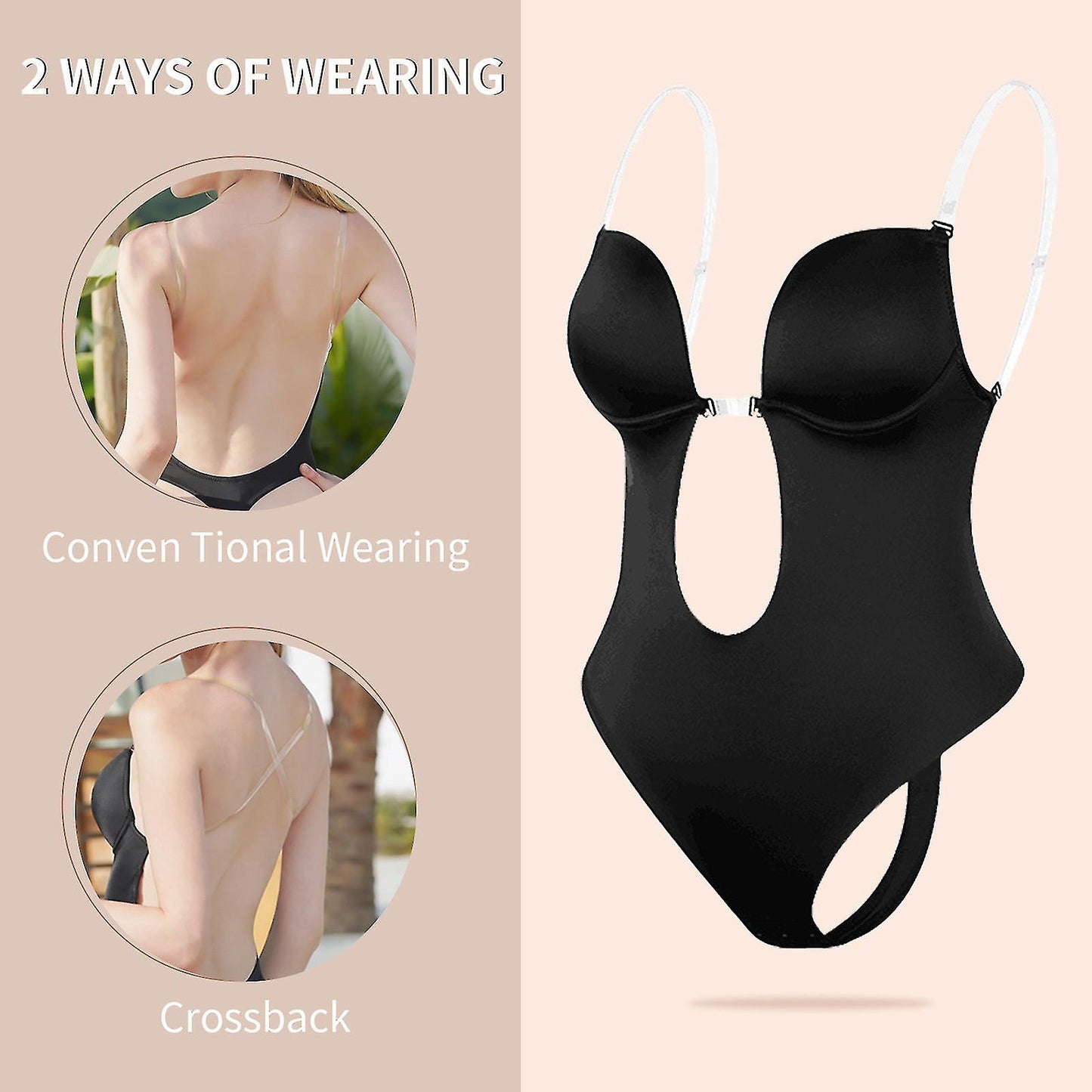 Plunge Backless Body Shaper Bra