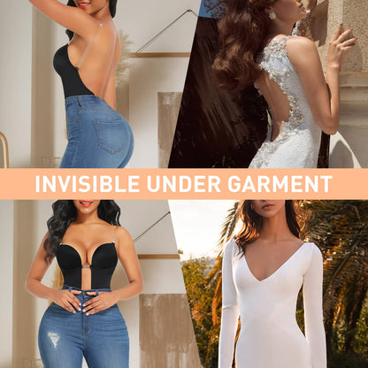 Plunge Backless Body Shaper Bra