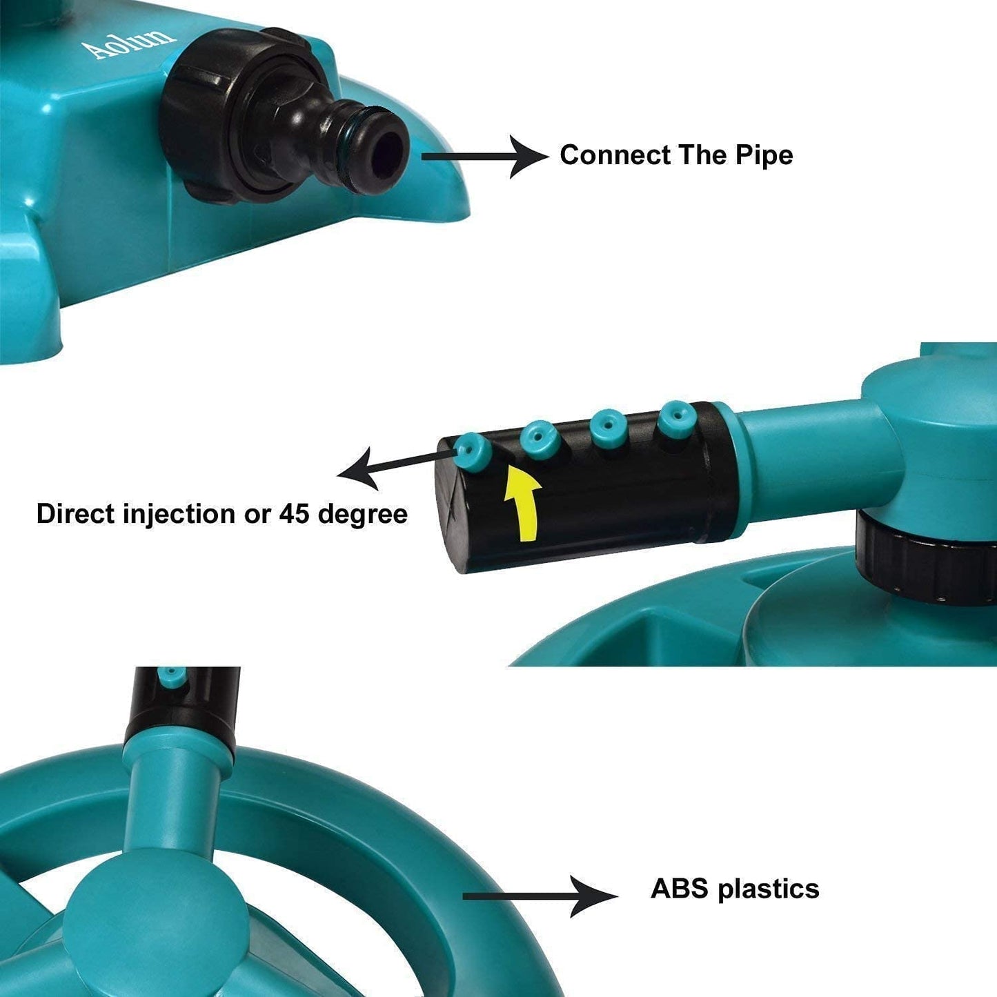 3 Arm 360° Rotating Water Sprinkler for Garden