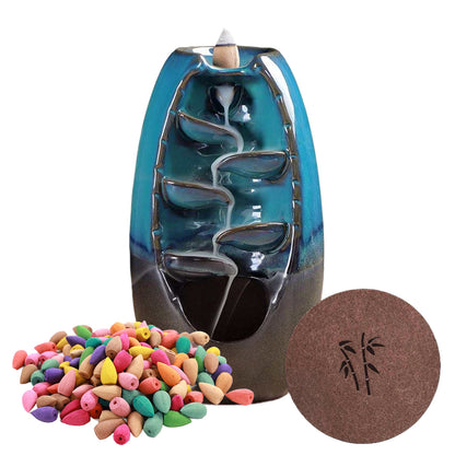 Incense Waterfall + FREE GIFT 80 reflux incense sticks + 30 long incense sticks + 1 bottom pad + 1 incense clip