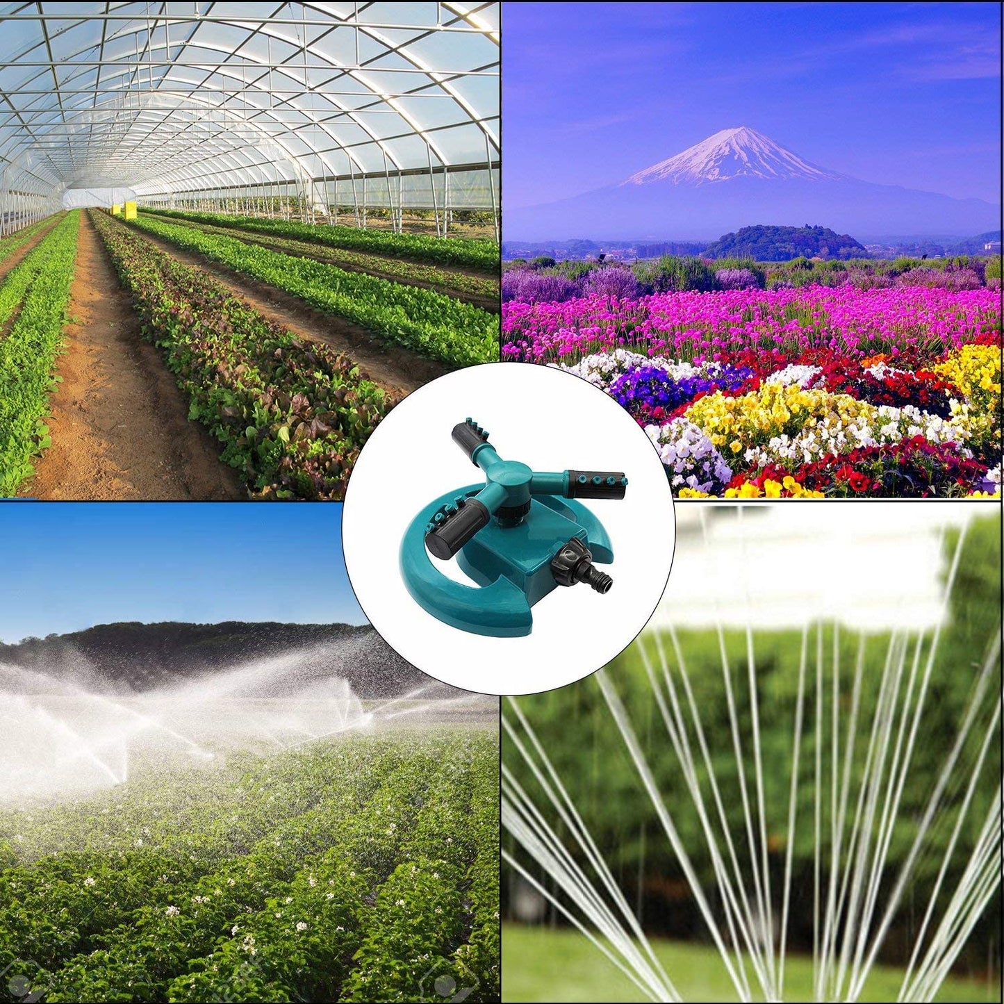 3 Arm 360° Rotating Water Sprinkler for Garden