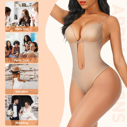 Plunge Backless Body Shaper Bra