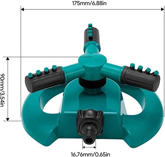 3 Arm 360° Rotating Water Sprinkler for Garden