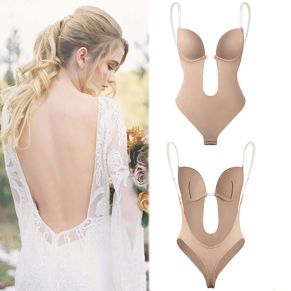 Plunge Backless Body Shaper Bra