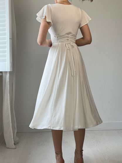 Elegant Reversible Bodycon Dress With Pockets