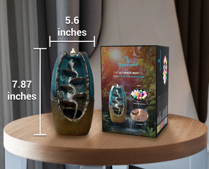 Incense Waterfall + FREE GIFT 80 reflux incense sticks + 30 long incense sticks + 1 bottom pad + 1 incense clip