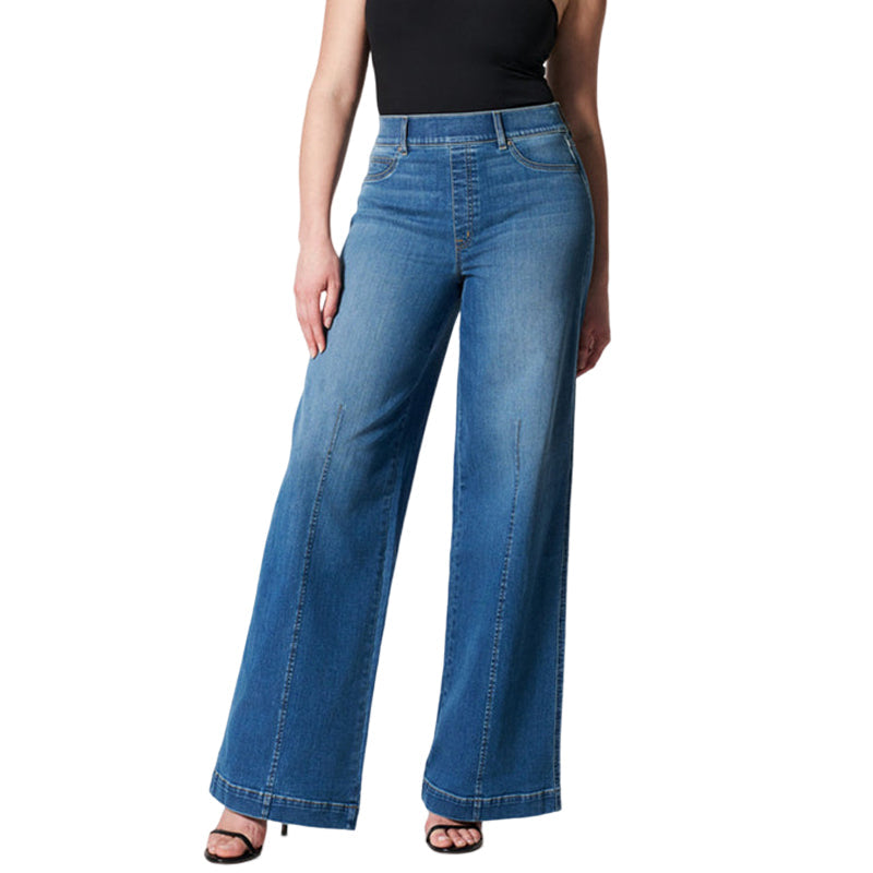 Seamed Front Wide Leg Jeans