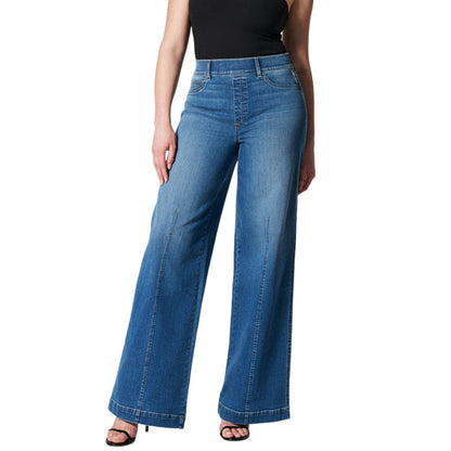 Seamed Front Wide Leg Jeans