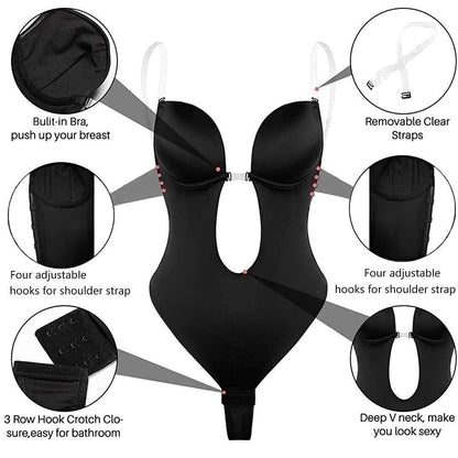 Plunge Backless Body Shaper Bra