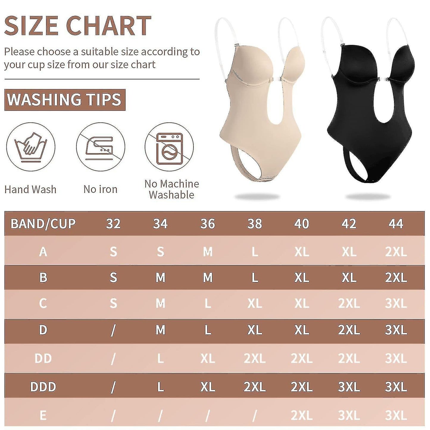 Plunge Backless Body Shaper Bra