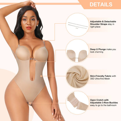 Plunge Backless Body Shaper Bra