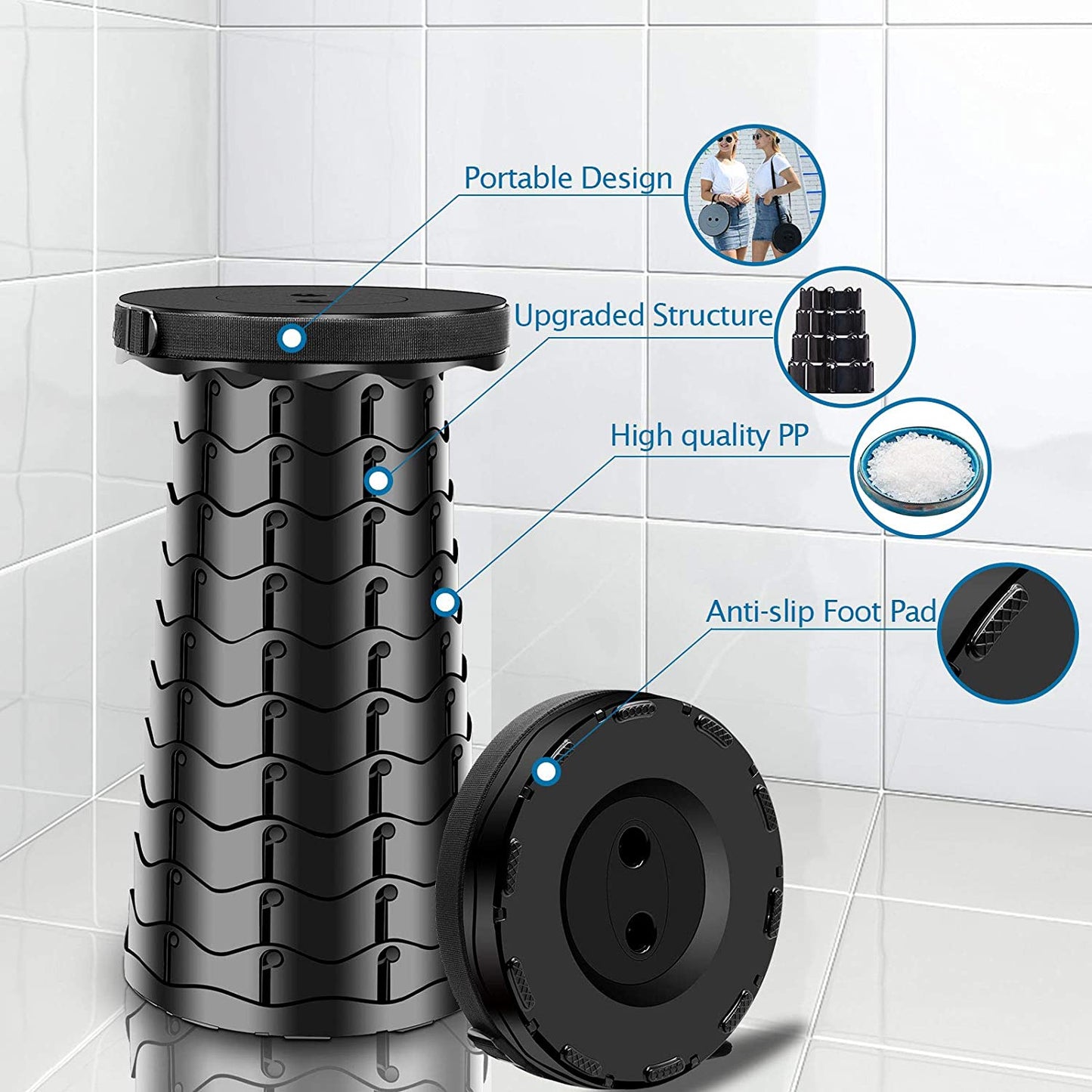 (🎉Mother's Day Hot Sale ) 2023 Upgraded Retractable Folding Stool