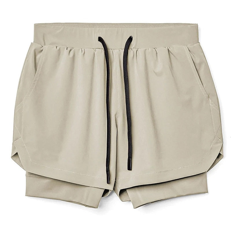 Men's 2-in-1 Pocket Drawstring Track Shorts