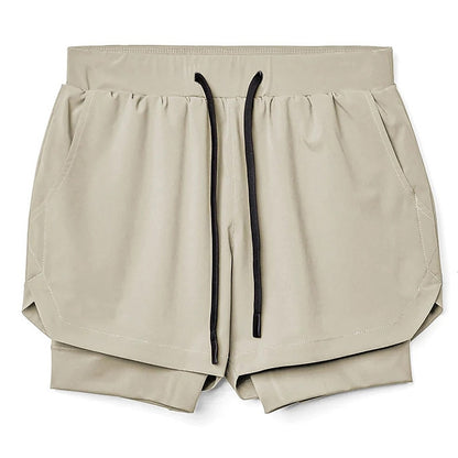 Men's 2-in-1 Pocket Drawstring Track Shorts